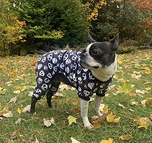 Dog Halloween Pajamas Puppy Onesies Small Dogs Soft Pjs Coat Cat Apparel Comfy Pet Christmas Clothes Outfit Doggie Bodysuit (XX-Large / Skulls)