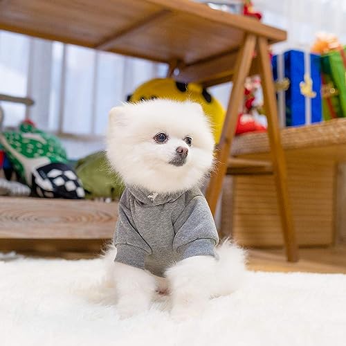 Dog Hoodie for Small Medium Dogs Cats (Grey / X-Small)
