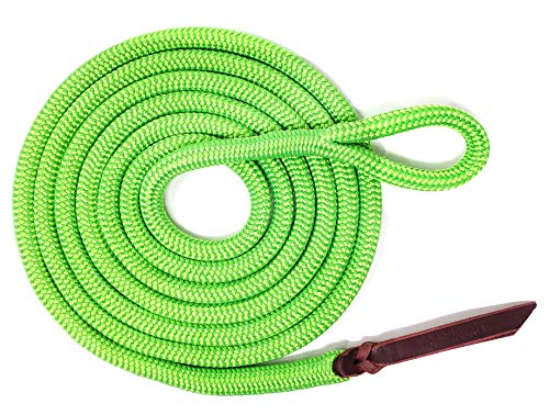 Double Braid Lead Rope with Eye Splice Loop (Neon Green / 12 ft.)