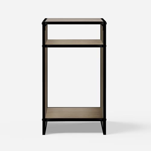Metal Aquarium Cabinet 20 Gallon Fish Tank Stand (Beige Oak Wood / W17.7 x D17.7 x H31.5 in(45X45X80cm))
