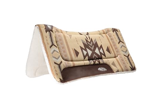 All Purpose Contoured Horse Saddle Pad (30" L x 30" W / SANTA FE-BEIGE/BROWN)