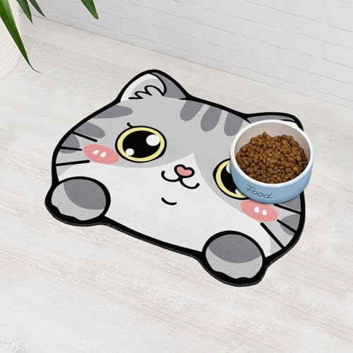 Pet Supplies Cat Feeding Bowl Mat (Grey / 19"L x 15"W)