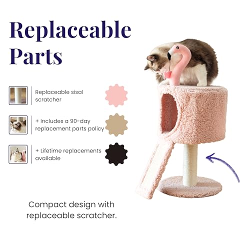2 Level Small Cat Tree with Condo (Pink)