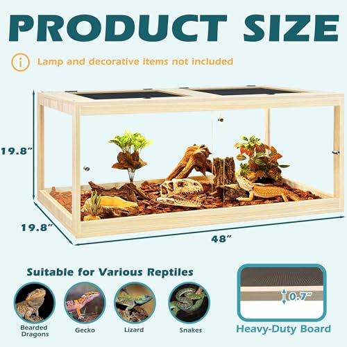 82 Gallon Bearded Dragon Tank (Oak / 82 Gallon (48x19.5x19.5 Inch))