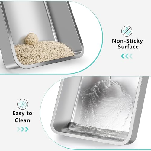 Stainless Steel Litter Box (Silver Gray / X-Large)