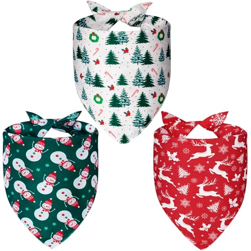Christmas Dog Bandanas Large 3PCS (christmas-25 / Large)
