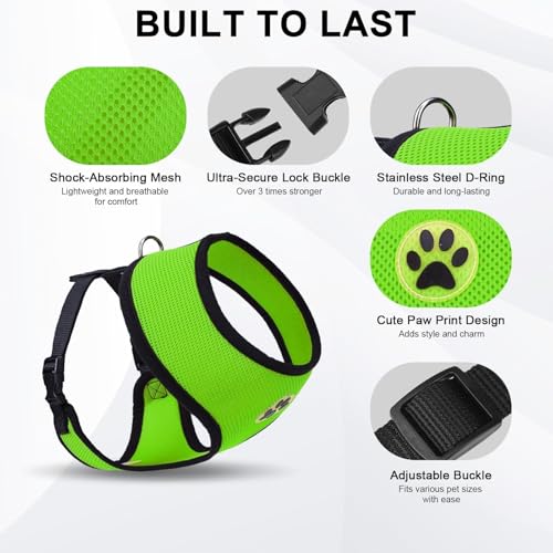 Small Dog Harness (XL (NECK: 20.5", CHEST: 20.5"-27") / Green)