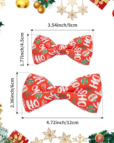 10 Pack Holiday Large Dog Bowties Sliding on Collar (M/L)