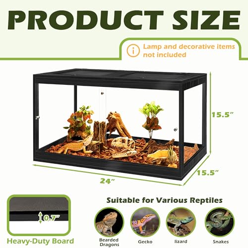 31 Gallon Bearded Dragon Tank (Black / 31 Gallon (24x15.5x15.5 Inch))
