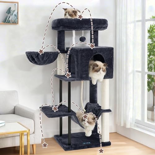Cat Tree Cat Tower for Indoor Cats (43.3 inches / Smoky gray)