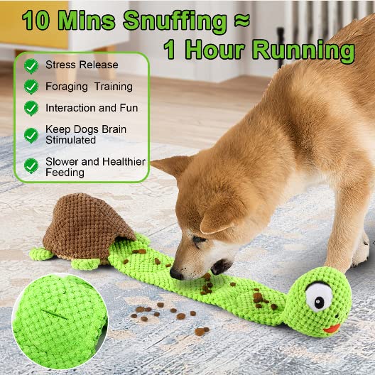 Dog Squeak Toys Dogs Enrichment Treat Dispensing Puzzle Toys Interactive Dog Toys for Large Medium Small Dogs (Turtle)