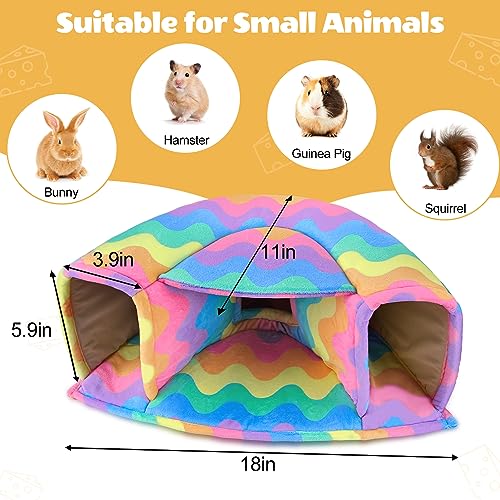 Washable Guinea Pig Hideout Large Cozy Bed for Small Pets (Rainbow)