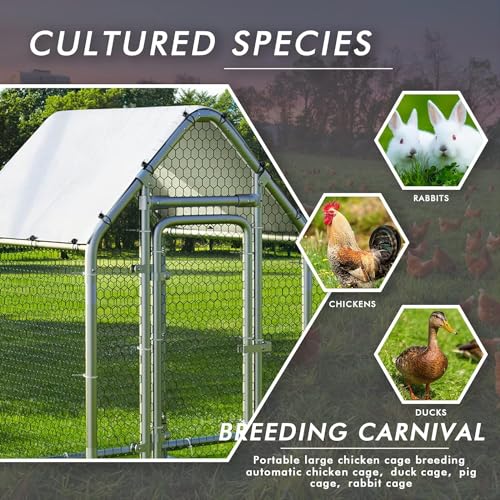 Small Metal Chicken Coop (118"L x 39.5"W x 59"H)