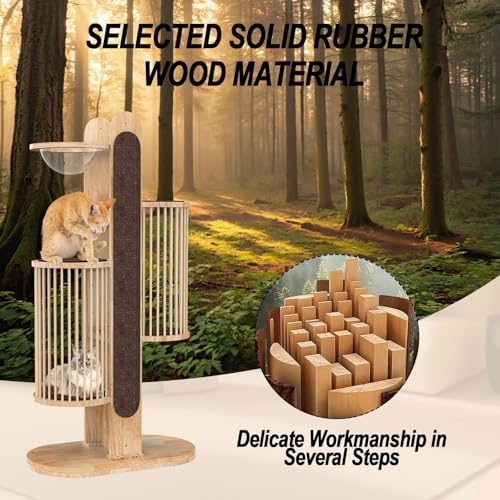 Modern Cat Tree Tower for Indoor Cats (Brown)