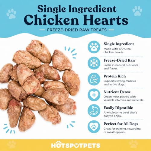 Freeze Dried Chicken Hearts for Cats & Dogs