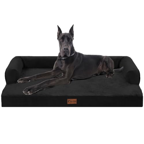 Orthopedic Washable Dog Bed for Extra Large Dogs (Black / 53.0"L x 42.0"W x 8.0"Th)