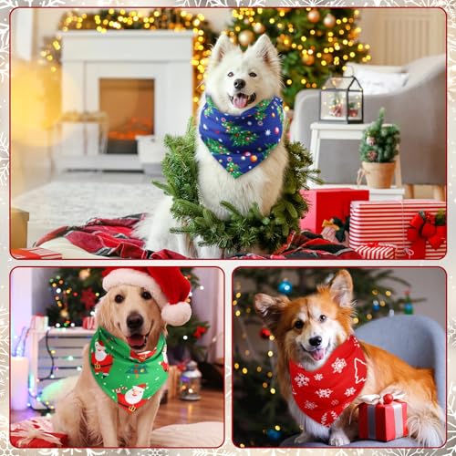 100 Pcs Christmas Dog Bandanas Bulk (Christmas / 25.6 x 17.7 x 17.7 Inch)