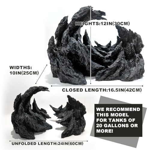 Fish Tank Decor Rocks.Aquarium Decoration Model.Easy and Quick Solution for Aquascaping (Perched Canyon-24inch)
