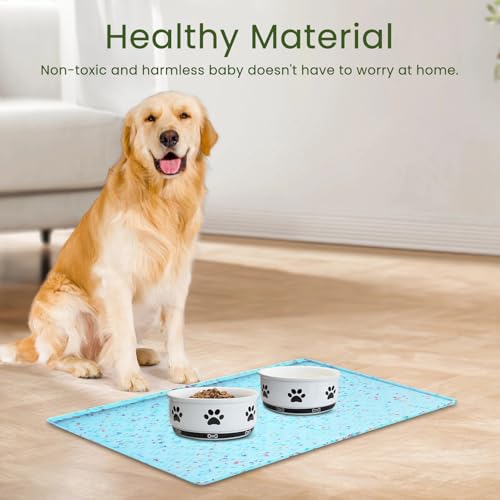 Dog Food Mat Anti (18"L x 12"W / Donut-Blue)