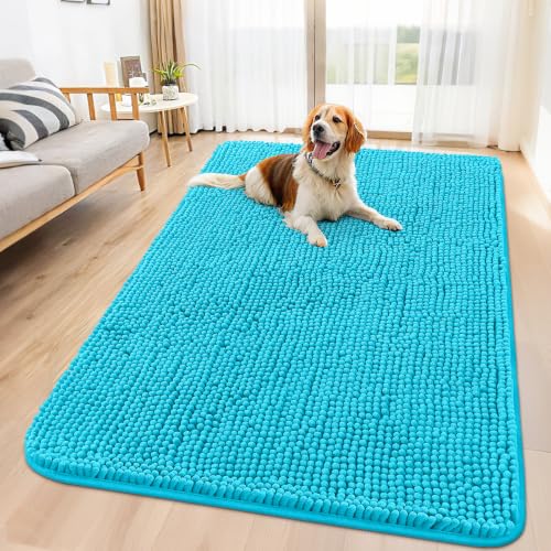 Dog Door Mat for Muddy Paws 59x32 (Aqua Blue / 59"X32")