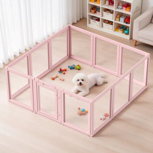 Acrylic Dog Playpen Indoor (Skin Pink / 23.6"H)