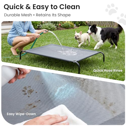 Elevated Cooling Dog Bed for Large Dogs (Grey / 48" X 35.5" X 8")