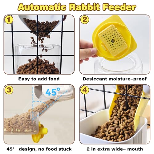 Automatic Rabbit Feeder and Waterer Set (Yellow)
