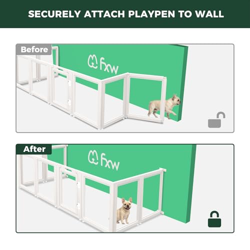 Fence-to-Wall Anchors for AuraSpace Acrylic Indoor Dog Playpen (White / 35"H)
