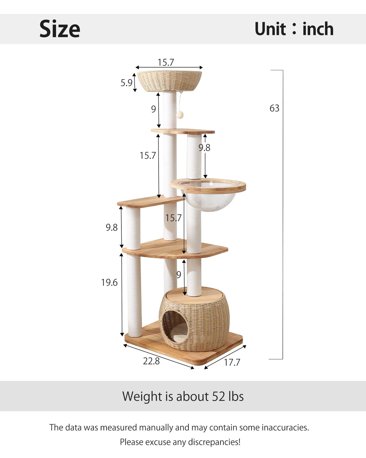 Wood Cat Tree for Large Cat (Nature 81007)