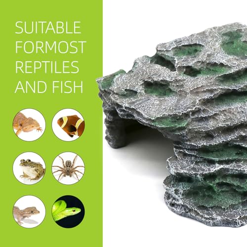 Large Reptile Hide Shale Scape Step Ledge (Large-B-11.8 * 9.8 * 5.3)