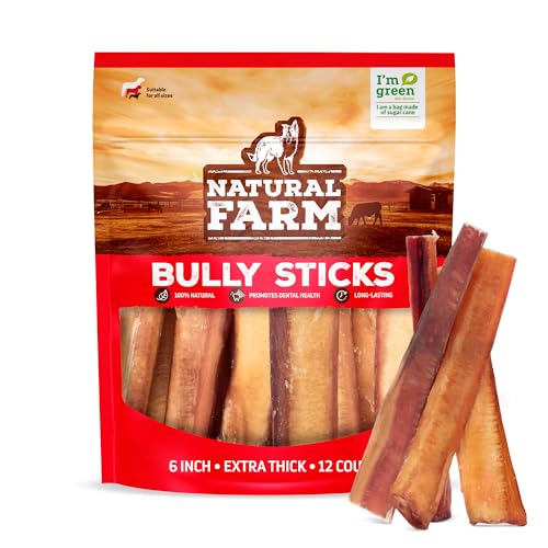 Odor Free Jumbo Bully Sticks (6" Extra-Thick - 12 Count)