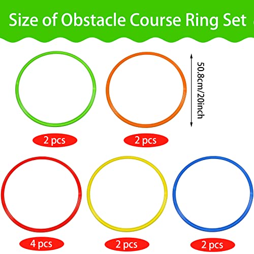 12 Pcs 20 Inch Exercise Hoop Obstacle Course Ring Set Large Hoop (20 Inch)