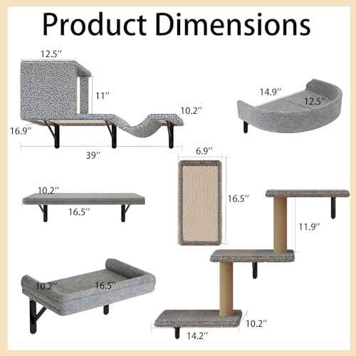 Cat Wall Shelves (Light Gray)