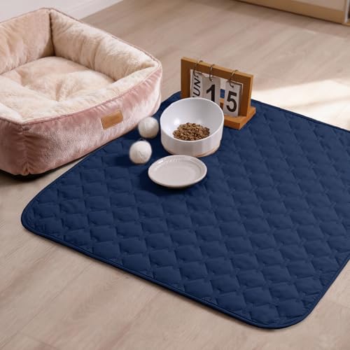100% Double Sided Waterproof Dog Blanket Soft Pet Bed Cover Reversible Protect Furniture Couch Sofa Car for Puppy Large Dog Cat (30x30 Inch (Pack of 1) / Dark Navy/Light Navy)