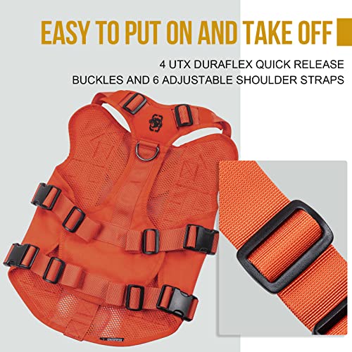 Tactical Dog Harness No Pull for Medium Dogs (Orange / M)