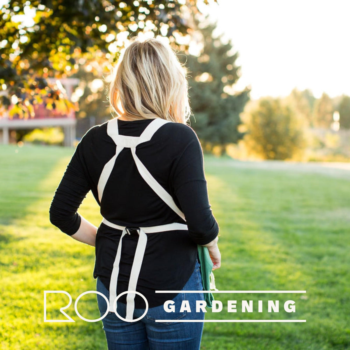 Roo Gardening Apron with Pockets for Women & Men (Roo-full Size / Leaf Green)