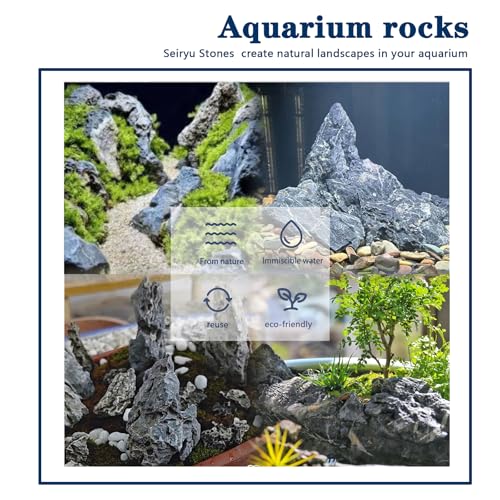 Aquariums Stones Fish Tank Rock 3Lb seiryu Rock for Aquascaping (3Lb (2-5 inch))