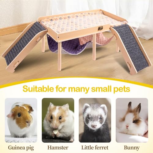 Enlarged Guinea Pig Hammock with Platform and Stairs (Hammock with 2 ramps)