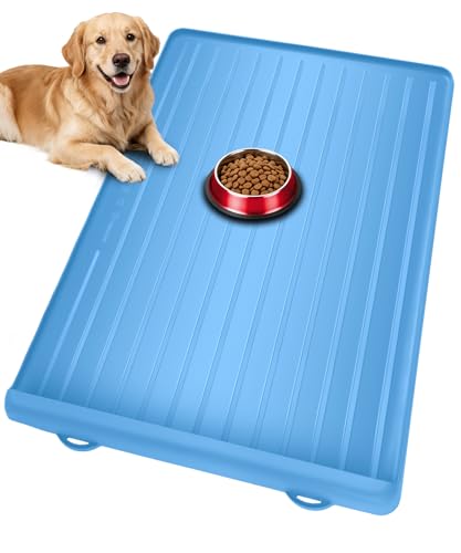 Pet Mats for Food and Water (Blue / 39.4"L x 27"W)