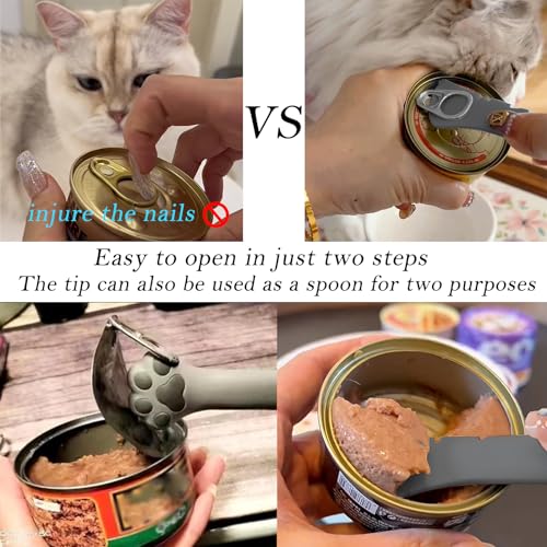 Food Can Spoon & Lids (4-Pack + Grey Spoon)