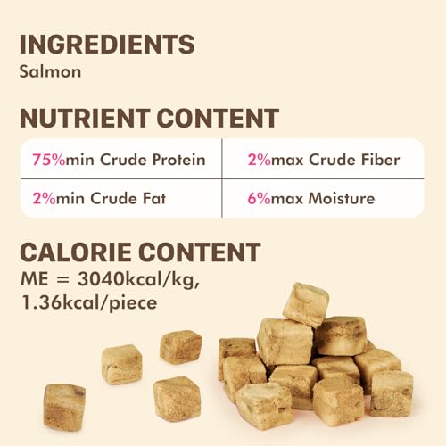 Freeze Dried Salmon Treats for Dogs & Cats (6 Ounce (Pack of 1))