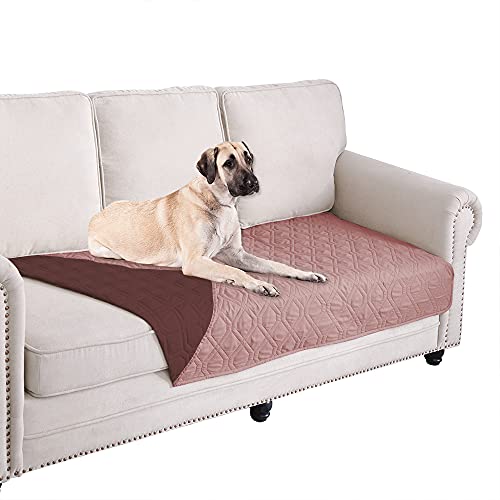 Waterproof Dog Bed Cover Pet Blanket for Furniture Bed Couch Sofa Reversible (30x60 Inch (Pack of 1) / Pink+burgundy)