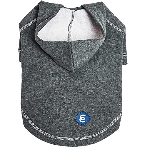 Essentials Soft & Comfy Better Basic Cotton Blend Dog Hoodie Sweatshirt in Charcoal Grey (16 inch (Pack of 1) / Dog Hoodie - Charcoal Grey)
