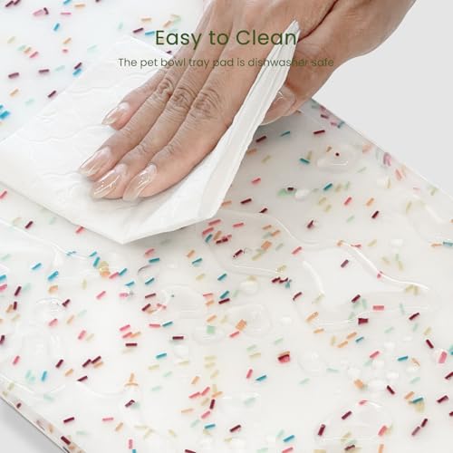Dog Food Mat Anti (19.4" x 9.8" / Donut White)