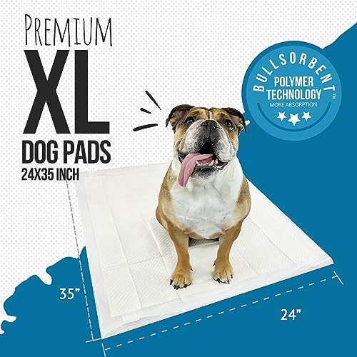 Bulldogology Pee Pads for Dogs XL with Adhesive Sticky Tape (40-Count (24x35))
