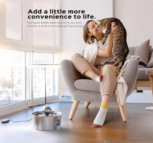 108oz 3.2L Stainless Steel Cat Water Fountain