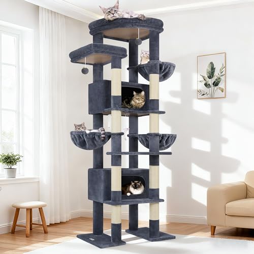 84 Inch Cat Tree for Large Cats (Dark Grey)