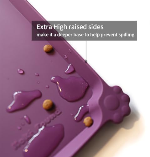 Silicone Pet Food Mats (22" x 14" / Eggplant)