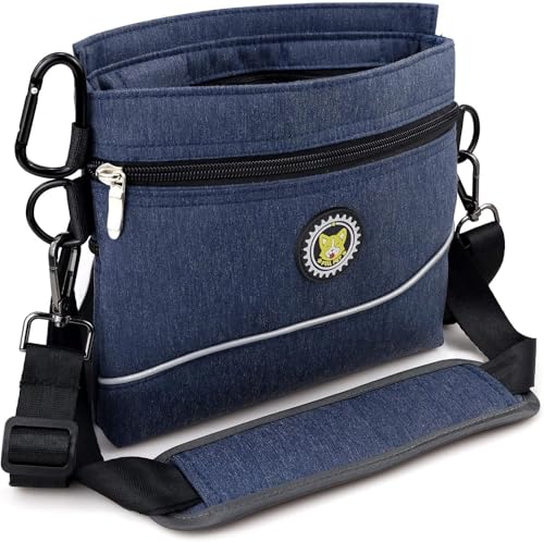 Dog Treat Pouch Bag with Magnetic Closure (M / Blue)