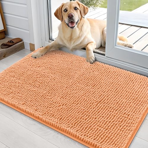Dog Door Mat for Muddy Paws 35x24 (Orange / 35" X 24")